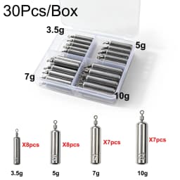 10-40Pcs Fishing Weights 3.5-10g Swivel Sinkers Column & Drop Alloy Tackle Box Rig Accessories for Freshwater Saltwater Lure