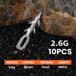 ZUKIBO 10PCS Worm Lure Weight Insert Fishing Sinkers 0.6/0.9/1.3/1.8/2.2/2.6g Nail Sinker Used Carp Fishing Accessories