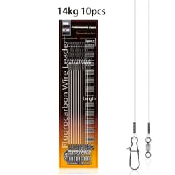 10/20PCS Pike Fluorocarbon Leader Line, Carbon Fiber Leader with Swivel Snap, Fishing Leader Rig for Saltwater & Freshwater