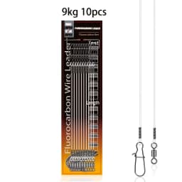 10/20PCS Pike Fluorocarbon Leader Line, Carbon Fiber Leader with Swivel Snap, Fishing Leader Rig for Saltwater & Freshwater