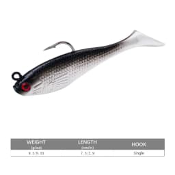 1pc Fishing Lure 75mm 85mm Artificial Sinking Swimbait Curly T Tail Jig Head  Soft Bait Rubber Goods For Bass Pike