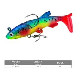 1pc Fishing Lure 75mm 85mm Artificial Sinking Swimbait Curly T Tail Jig Head  Soft Bait Rubber Goods For Bass Pike