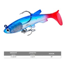1pc Fishing Lure 75mm 85mm Artificial Sinking Swimbait Curly T Tail Jig Head  Soft Bait Rubber Goods For Bass Pike