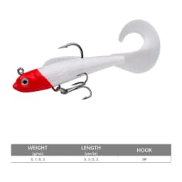 1pc Fishing Lure 75mm 85mm Artificial Sinking Swimbait Curly T Tail Jig Head  Soft Bait Rubber Goods For Bass Pike