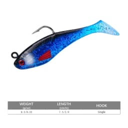 1pc Fishing Lure 75mm 85mm Artificial Sinking Swimbait Curly T Tail Jig Head  Soft Bait Rubber Goods For Bass Pike