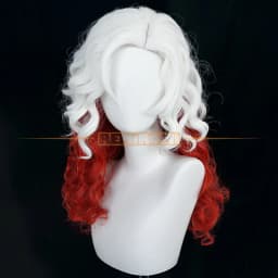 Rogue Cosplay Wig Anna Marie Wine Red Long Fluffy Curls Rogue X-Men Evolution Heat Resistant + Wig Cap for Halloween