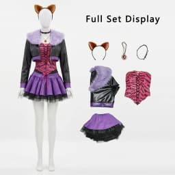 Clawdeen Wolf Cosplay Costumes Anime Monster School Role Play Uniform Halloween Carnival Party Dress For Women