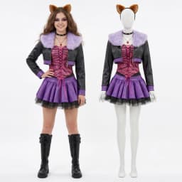 Clawdeen Wolf Cosplay Costumes Anime Monster School Role Play Uniform Halloween Carnival Party Dress For Women