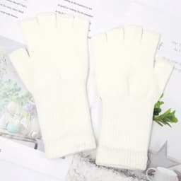 Unisex Knitted Half Finger Gloves Long Wrist Fingerless Gloves for Women Men Winter Black Warm Workout Cycling Gloves