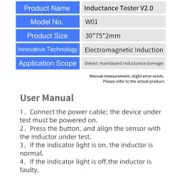 W01 Type-C Inductance Tester Motherboard Coil Tester Inductance Detector Tool for Mobile Phone Component Fault DIY Tester