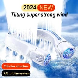Portable Neck Mounted Fan, USB Charging, Adjustable Bladeless Turbine Neckband Fan Without Blades, Suitable For Outdoor Use