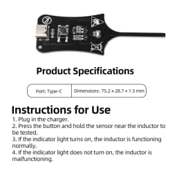 DC 5V Type C Capacitor Inductance Tester Electromagnetic Induction Detector Quick Fault Checking Tool for Mobile Phone Motherboa