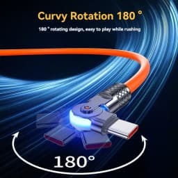 60W PD Super Fast Charge USB C to Type C Cable 180 Degree Elbow Rotation for Data Sync Compatible with Samsung Huawei Laptops