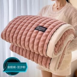 Thick Faux Rabbit Fur Blanket Raised Stripe Autumn Winter Warm Throw Blankets for Bed Sofa Single Double Fluffy Plush Bedspread