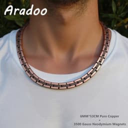 ARADOO Serpentine Luxury Pattern Pure Copper Necklace for Men Women Premium Collar Jewelry Gifts