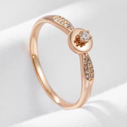 Kinel Hot Unusual 585 Rose Gold Color Rings for Women Fashion Shiny Natural Zircon Accessories Minimalist Daily Fine Jewelry