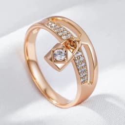Kinel Hot Unusual 585 Rose Gold Color Rings for Women Fashion Shiny Natural Zircon Accessories Minimalist Daily Fine Jewelry