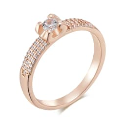 Kinel Hot Unusual 585 Rose Gold Color Rings for Women Fashion Shiny Natural Zircon Accessories Minimalist Daily Fine Jewelry