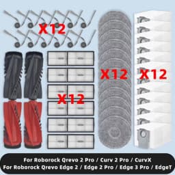 Compatible For ( Roborock Qrevo 2 Pro/ Curv 2 Pro/ CurvX / Edge 2 / Edge 2 Pro / Edge 3 Pro / EdgeT ) Parts Brush Filter Mop Bag