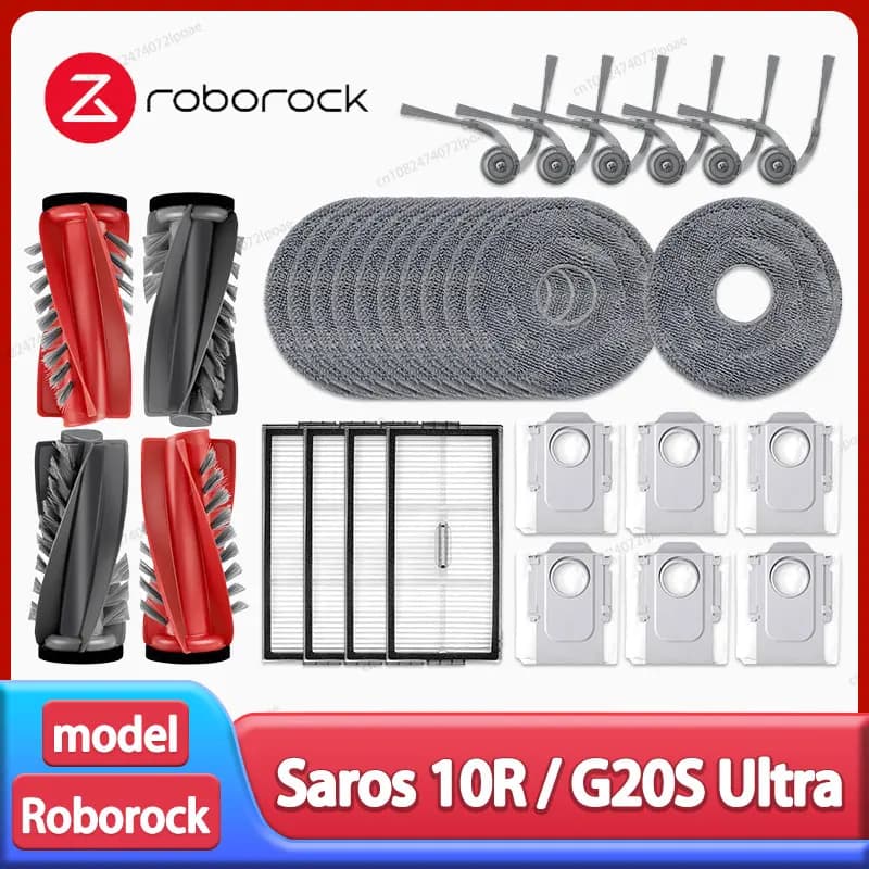 Roborock Saros 10R / G20S Ultra Robot Vacuum Cleaner Accessories Main Side Brush Mop Cloth Hepa Filter Dust Bag Spare Parts