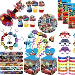 Car Theme Kids Birthday Party Favor Supplies Car Braclet Stamp Keychain Popcorn Box Party Decoration for Party Bag Goodie Bags