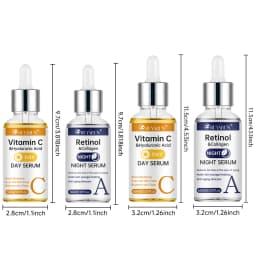 SUYARUN Day Vitamin C Night Retinol Serum - Brightening & Anti-Aging | 2-in-1 Formula for Skin Repair | All Skin Types.