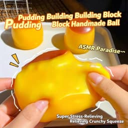 Pudding Stress Ball Squishy Food Shaped Pudding Squeeze Ball Fidget Toys ASMR Sensory Stress Relief Toys for Kids & Adults Gift