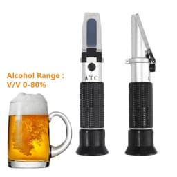 Range 0-80% Wine Content Tester Handheld Alcohol Refractometer Meter Beer Liquor ATC Spirits Tester Meter Box Optional