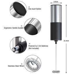 LMETJMA Electric Milk Frother Mini Foamer Coffee Maker Egg Beater for Chocolate Cappuccino Stirrer Portable Blender KC0470