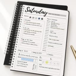 1PC Undated Today's Planner 10x7.3in Spiral Daily Weekly Schedule Notebook, To Do List Time Management Journal