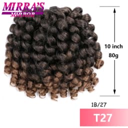 Wand Curl Crochet Hair 10 Inch Jamaican Bounce Synthetic Crochet Hair African Curly Crochet Braiding Hair Extensions for Women