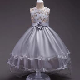 Girls Princess Embroidery Baby Flower Wedding Christmas Party Tutu Dress Teenager Children Kids Elegant Vestidos for 3-15Years