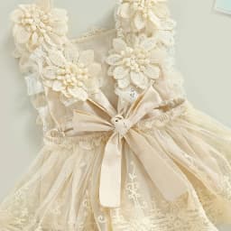 Infant Baby Girl Summer Romper Floral Lace Embroidery Romper Dress Straps Sleeveless Sweet Triangle-Bottom Jumpsuit And Headband