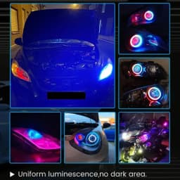 2PCS RGB Cotton LED Angel Eyes Halo Rings 60mm 70mm 80mm LED Headlight Lamps For Car UTV Motorcycle DRL Eyes APP Control