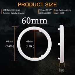 2PCS RGB Cotton LED Angel Eyes Halo Rings 60mm 70mm 80mm LED Headlight Lamps For Car UTV Motorcycle DRL Eyes APP Control