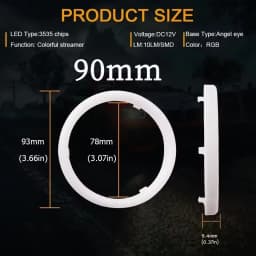 2PCS RGB Cotton LED Angel Eyes Halo Rings 60mm 70mm 80mm LED Headlight Lamps For Car UTV Motorcycle DRL Eyes APP Control