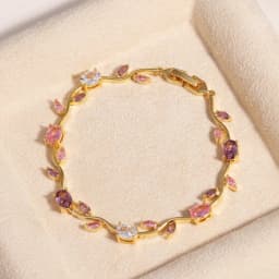 BenS 19cm Tulip women Bracelet Brass Cube Zircon Flower men Bracelet copper gold plated Fashion party Jewelry wholesale N17