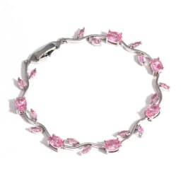 BenS 19cm Tulip women Bracelet Brass Cube Zircon Flower men Bracelet copper gold plated Fashion party Jewelry wholesale N17