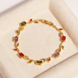 BenS 19cm Tulip women Bracelet Brass Cube Zircon Flower men Bracelet copper gold plated Fashion party Jewelry wholesale N17