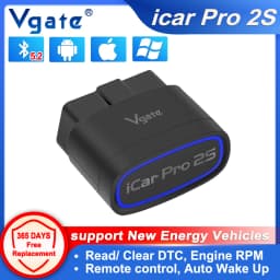 NEW Vgate ICar Pro 2S ELM327 Bluetooth 5.2 V2.3 Car OBD Scanner Upgraded EV Auto Diagnostic Tool BimmerCode for iOS Android PC