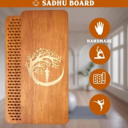2Pcs Sadhu Board Portable Wooden Yoga Board Foot Massage Board Meditation with Nails for Home Gym Fitness Training