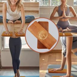 2Pcs Sadhu Board Portable Wooden Yoga Board Foot Massage Board Meditation with Nails for Home Gym Fitness Training