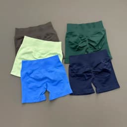 NCOYOE Women Sports Shorts Stretchy Breathable No Camel Toe Seamless Butt Lifting Tummy Control High Waist Yoga Running Shorts