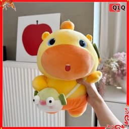Plush Doll Orange Capybara Lulu Soft Stuffed Toy Pufferfish Crossbody Bag Throw Pillow For Sofa Home Decoration Adult Gift
