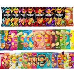 Lay's Potato Chips,Wave Chips 2.29/2.47oz(65/70g)*5 Packs Satisfying Snacks Office Snack Food Sale, Random shipment