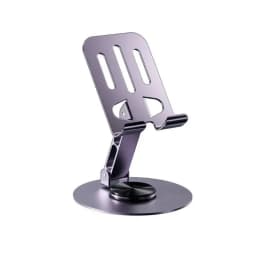 Universal All-Metal Aluminum 360° Rotating Mobile Phone Holder - Folding Double Shaft Design, Stable Anti-Slip Bracket