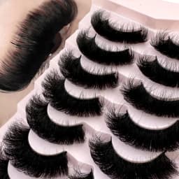 MKYDCG New 7 Pairs 15-25mm 3d Mink Lashes Faux Mink Lash Wispy Thick Natural Full Strip Lashes New Makeup Fluffy Mink Eyelashes