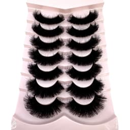 MKYDCG New 7 Pairs 15-25mm 3d Mink Lashes Faux Mink Lash Wispy Thick Natural Full Strip Lashes New Makeup Fluffy Mink Eyelashes