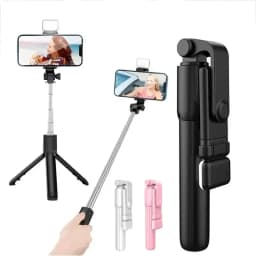 Wireless Selfie Stick Retractable Multifunctional Mini Tripod Holder With LED Fill Light Bluetooth Remote Shutter For Shoot Vlog