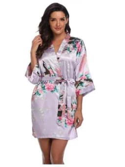 Sexy Print Kimono Gown Satin Women Bathrobe Bridal Wedding Gift Silky Sleepwear Nightdress Oversize 3XL Nightgown Homewear